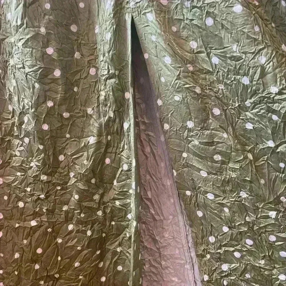 New Ganni Lime Green Long Polka Dot Maxi Dress Woman 38 (US Size M/6-8) - Picture 11 of 11